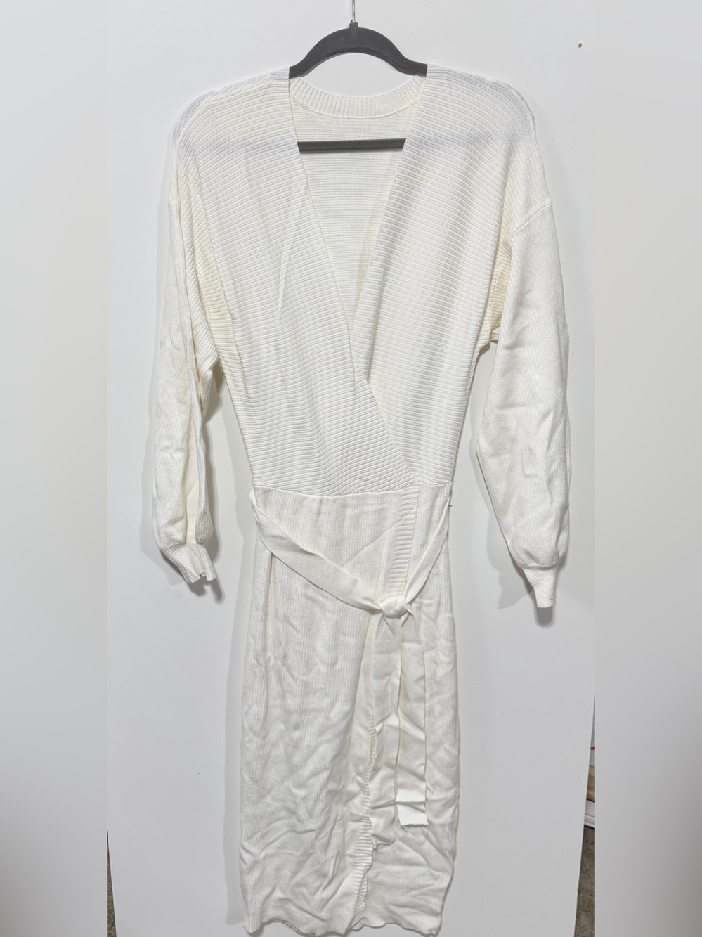 Women's Cream Wrap Knit Dress